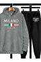 Milano Printed Women'S/Men's Unisex Oversized Hooded Tracksuit Set