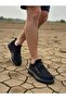 Men's Black Sports Durable Casual Shoes High Thick Sole Banded Sneaker - 4