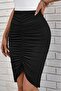 Women's ruched front mini skirt - 4
