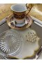 6 Embroidered Stain Resistant Gardenia Fabric Cocktail & Coffee Presentation Napkins with Pearl Brooch - 3