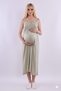 New Season Green Strappy Striped Summer Special Design Cotton Maternity and Postpartum Robe/Nightgown 2-Piece Set - 2