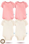 100% Organic Cotton Snap Fastener Short-Sleeved Baby Bodysuit 4-Pack