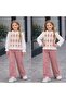 Leaf Patterned Sueneli Girl's Suit 3 Colors - 6/10 Years Old - 31615 - 2