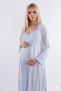 New Season Blue Striped Summer Special Design Cotton Maternity Dressing Gown, Nightgown Set of 2
