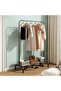 Garment Rack for Hanging Clothes Rack Heavy Duty Portable with Bottom Metal Shelf Drying Coats Shirt - 4