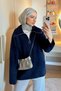Niobe Angora Casual Sweater Navy Blue