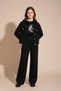 Girl's 3-Piece Set with Black Button Detailed Linen Shirt and Trousers 23494 - 4