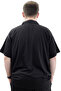 Large Size Men's Black Shirt - Apas Collar, JACQUARD U24380 - 5