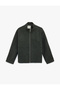 Stand Collar Long Sleeve Zippered Cashmere Jacket - 3