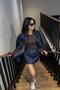 Color Stitched Short Denim Jacket - Navy Blue Navy Blue - 4