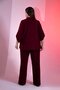 Plus Size Women's Zip Detail 2-Piece Set Burgundy - 8