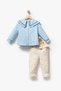 Water Stone Collar Detailed Baby Girl Top and Bottom Set 9092 Spr - 4