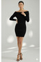 Modaalfa Madonna Collar Stylish Mini Dress