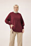44199 - Stylish Comfortable Rayonelit Women's Long Flowy Slim Knit Sweater with Cross Drawstring Design