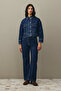 Denim Jacket with Pockets Dark Blue