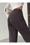 Brown Stone Washed Mom Jeans - 8