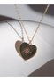 Dark Pink Zircon Stone Star Heart Necklace - Gold Color - 2