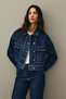 Denim Jacket with Pockets Dark Blue - 6