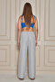 Women's Trend High Waist Elastic Gray Loose Pants - 8