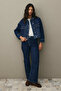 Denim Jacket with Pockets Dark Blue - 5
