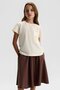 Girl's Butterfly T-Shirt 8-14 Years Cream-Brown
