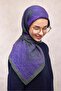 Viskose Velora Scarf Dark Purple Antique Patterned Tok Duruşlu 90X90 - 4