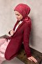 Viskose Velora Scarf Burgundy Maze Patterned Tok Duruşlu Non-Slip 90X90