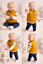 Baby Boy Side Zipper Inflatable Vest Set Sweatshirt Pants 3-Piece Set - 2