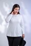 Plus Size Crew Neck Basic Blouse White - 2