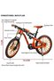 1:10 Scale Metal Mountain Bike Model - Collectible Toy Bicycle with Movable Suspension - 8