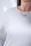 Plus Size Crew Neck Basic Blouse White - 7