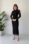 Women's Lace Textured Long Sleeve Women Midi Dress Nsa-58020