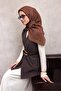 Viskose Velora Scarf Brown Maze Patterned Tok Duruşlu Four Seasons 90X90 - 3