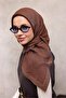 Viskose Velora Scarf Brown Maze Patterned Tok Duruşlu Four Seasons 90X90 - 4