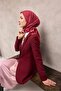 Viskose Velora Scarf Burgundy Maze Patterned Tok Duruşlu Non-Slip 90X90 - 4
