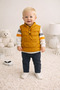 Baby Boy Side Zipper Inflatable Vest Set Sweatshirt Pants 3-Piece Set - 3
