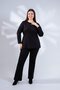 Plus Size Crew Neck Basic Blouse - 5