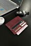 6 Compartment Burgundy Color Card Holder - 2