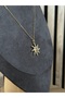 Stone Gold Steel Sun Necklace - 3
