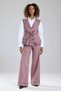 Women's Double Piece Look Vest with Belt Detail at the Waist - 7