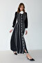 Piped Brooch Crepe Dress 32-2639