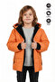 Boy's Fur Lined K Hooded Orange Coat (Water and Windproof)