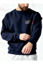 Livo Sweatshirt Lacevert Hoodless Special Rasarım Printed Your - 5