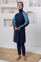 Khole Parachute Stretch Fabric Long Sleeve Hijab Swimsuit 1406 - 4