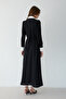 Piped Brooch Crepe Dress 32-2639 - 7