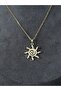 Stone Gold Steel Sun Necklace - 2