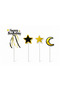 Birthday Black Gold Ribbon Detailed 4 Piece Cake Decoration - 4