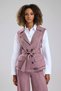 Women's Double Piece Look Vest with Belt Detail at the Waist