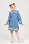 Girls' Floral Detailed Denim Dress – Long Sleeves, Buttoned, Comfortable Fit - 2