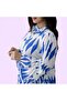 Printed Cotton Galabeya in Blue جلابية قطن مطبوع باللون الازرق - 2